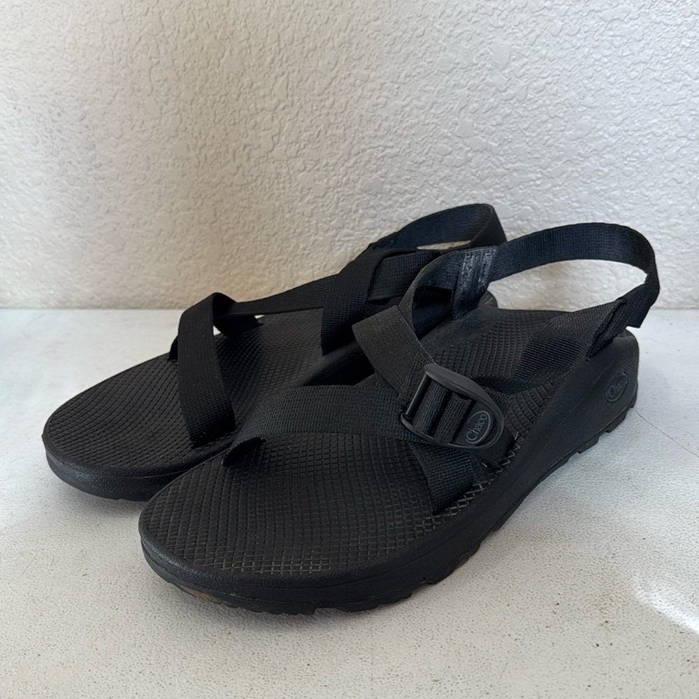 CHACO Men's Mega Z/Cloud Wide-Strap Cushioned Sandal Sz 12 Black shoes